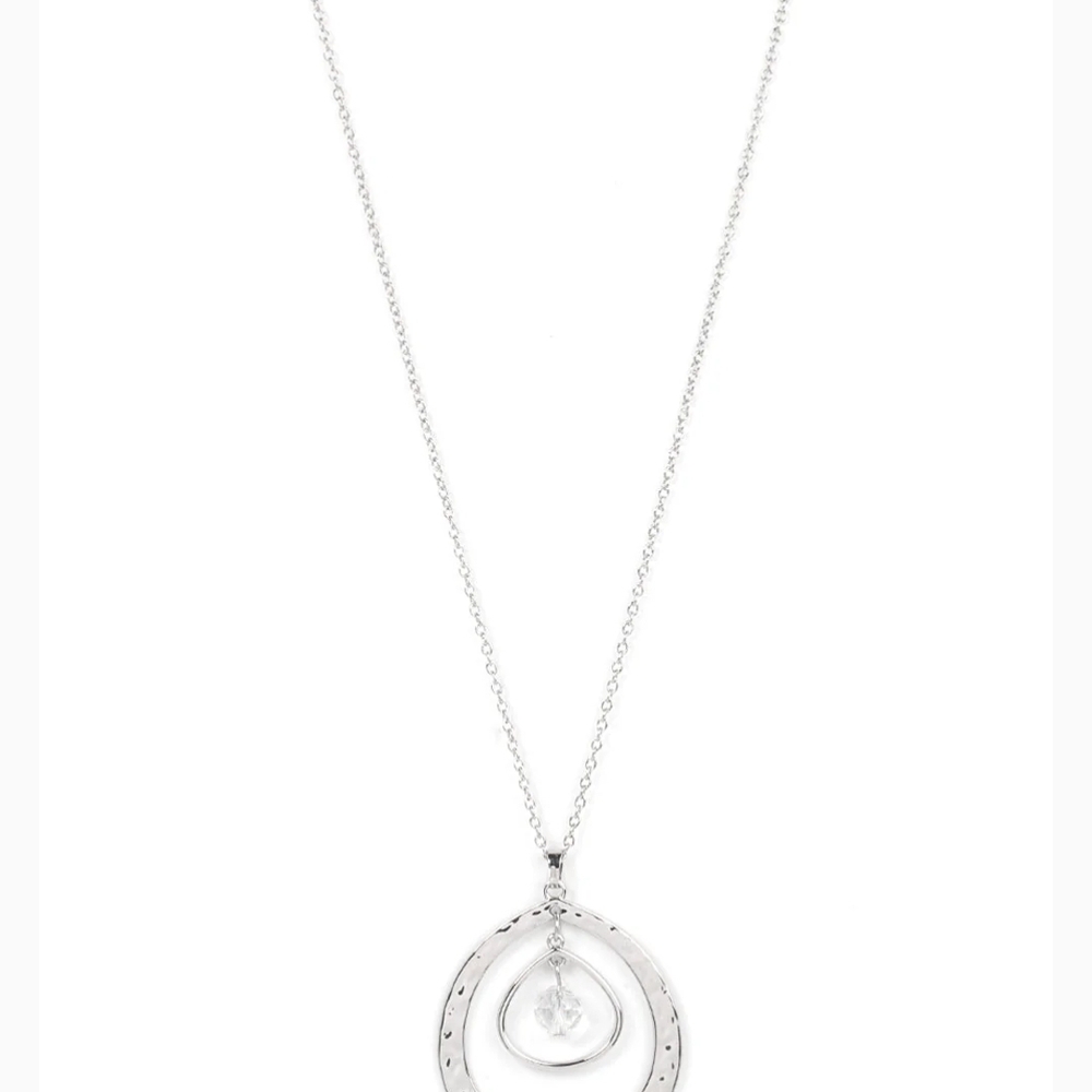 Paparazzi Silver Geometric Necklace with Concentric CirclesTasteful Teardrops